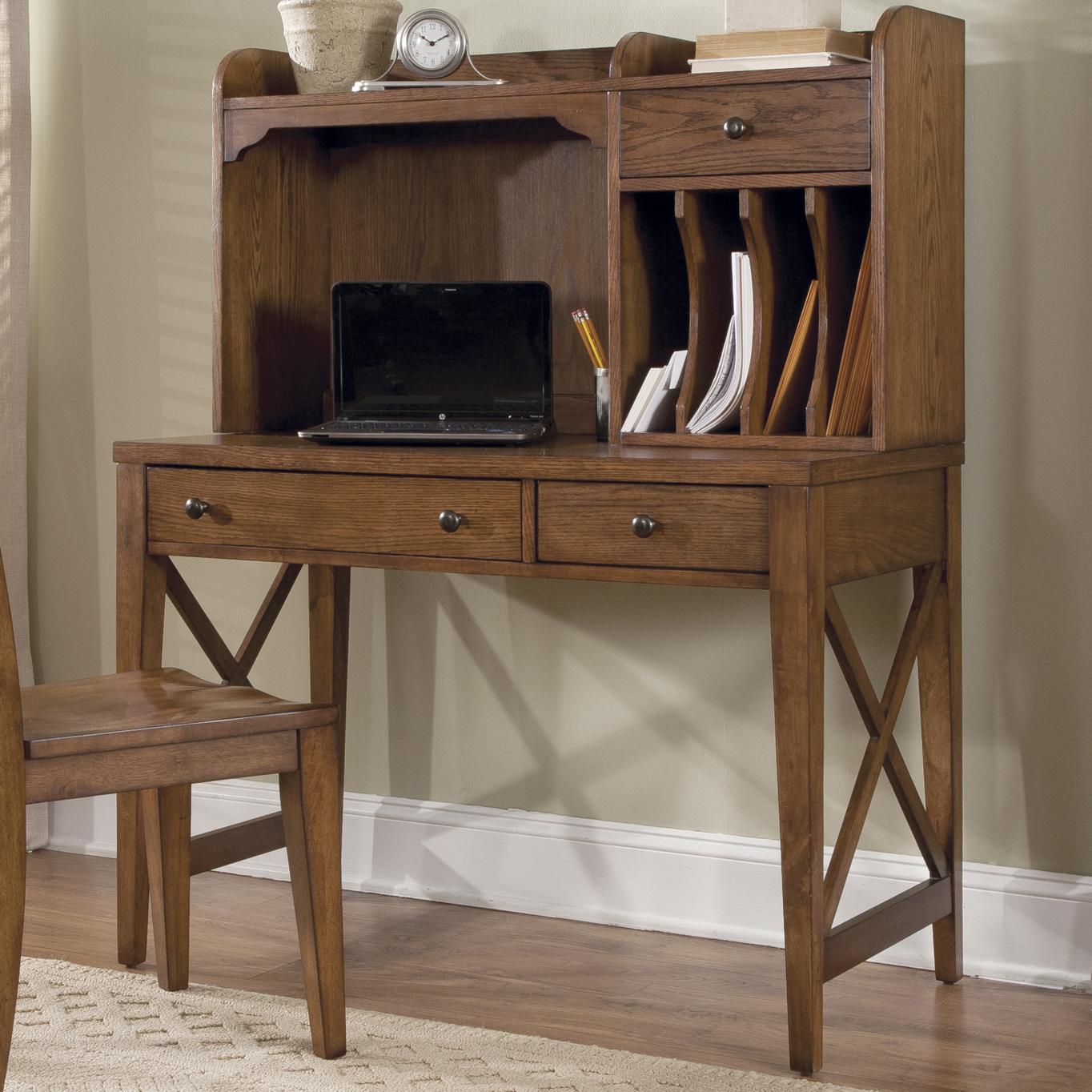 Wood Writing Desk With Hutch The three drawers and shelf space